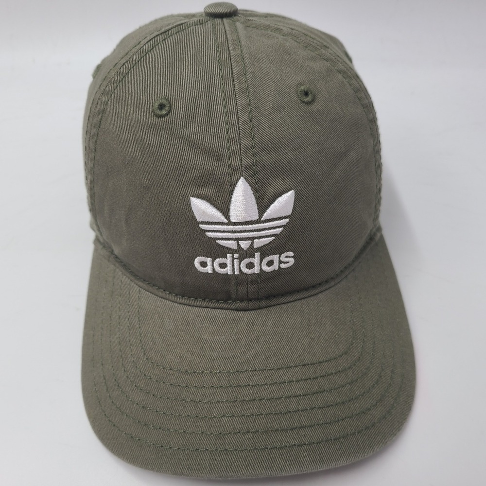 Adidas Hat Strapback (Fits Small) Green White Trefoil Logo Casual Cotton Men